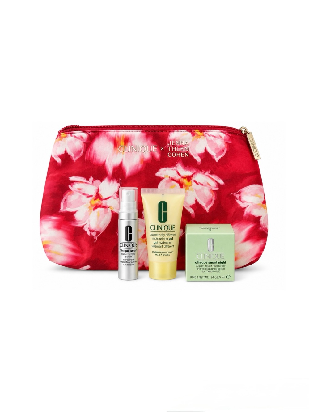 Clinique x Jonathan Cohen Crimson Floral Makeup Bag Bundle